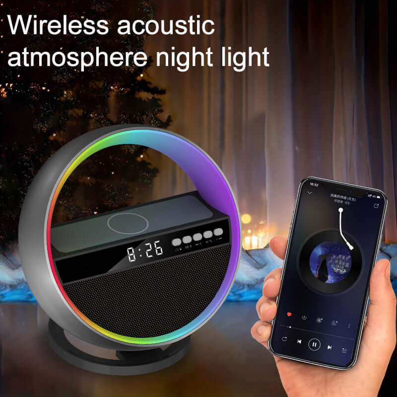 Wireless Charging Bluetooth Speaker with Colorful LED Light