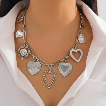 Bold Heart Shape Pendant Necklace
