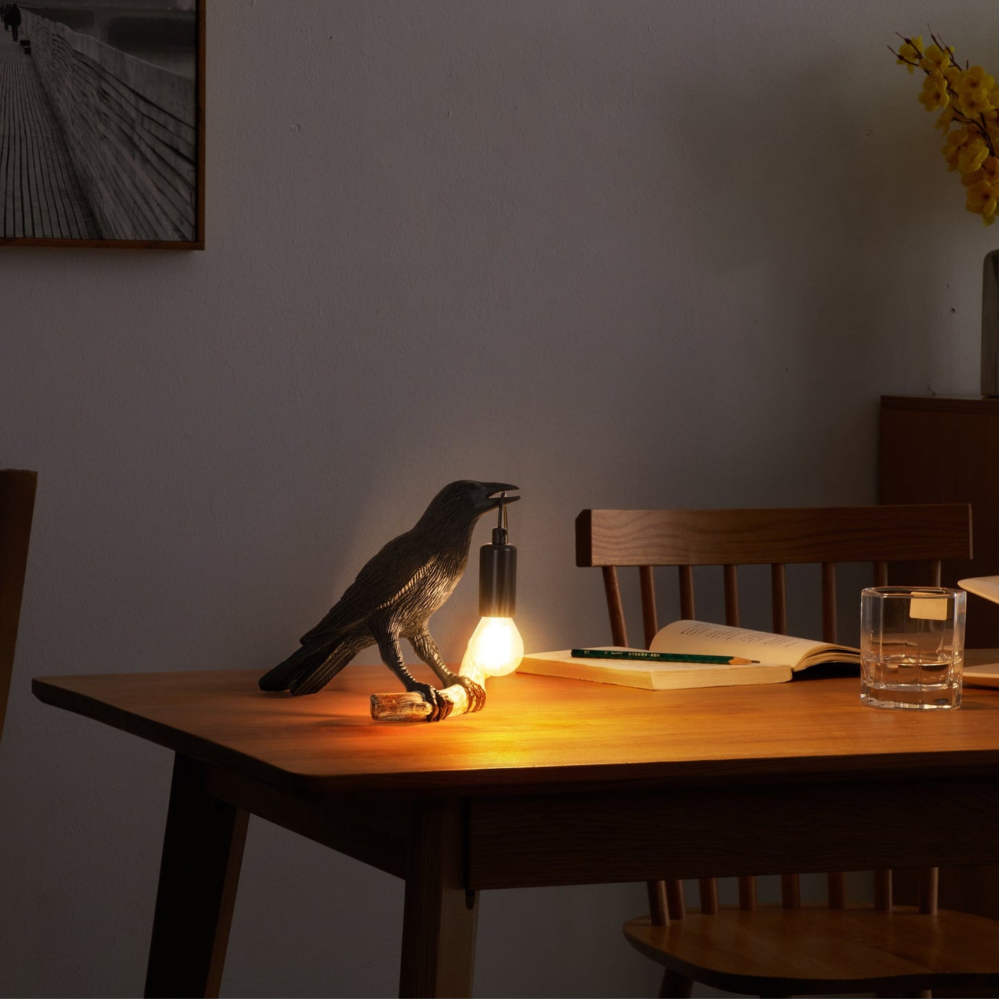 Compact Bird Bedside Table Lamp Nightlight