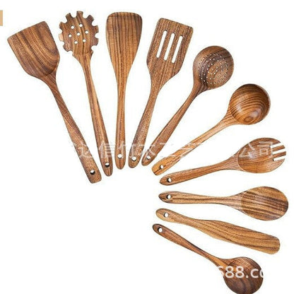 Solid Wood Cooking Utensil Set