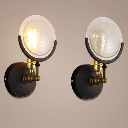 Classic Metal Wall Lamp with Frosted Glass Shade - Cofik