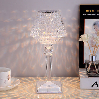 Elegant Glass Desk Lamp with USB Charger