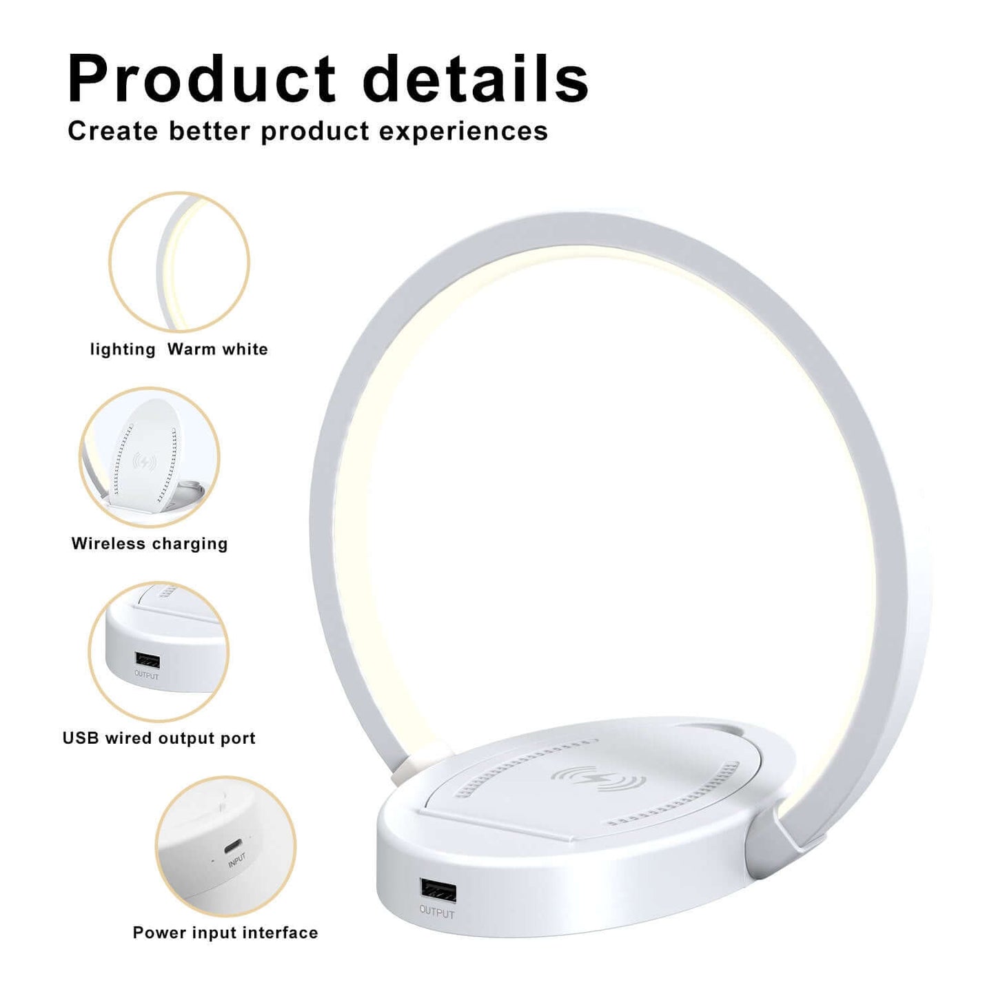 Wireless Charging Table Lamp with Bluetooth Speaker