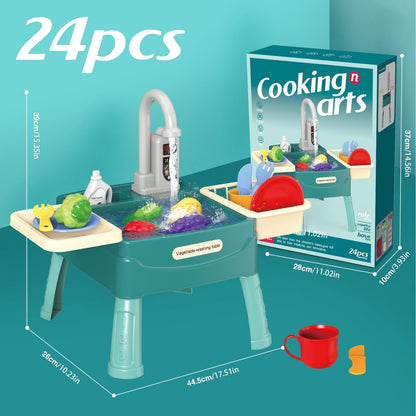 Fun Kids Play Kitchen with Water Play Faucet