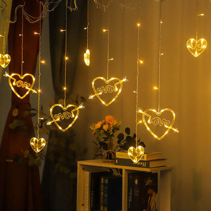 Festive Christmas Curtain String Lights Decoration