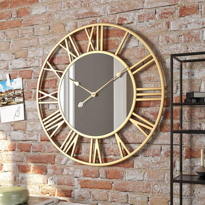 Classic Round Oversized Wall Clock with Mirror 39cm - Cofik