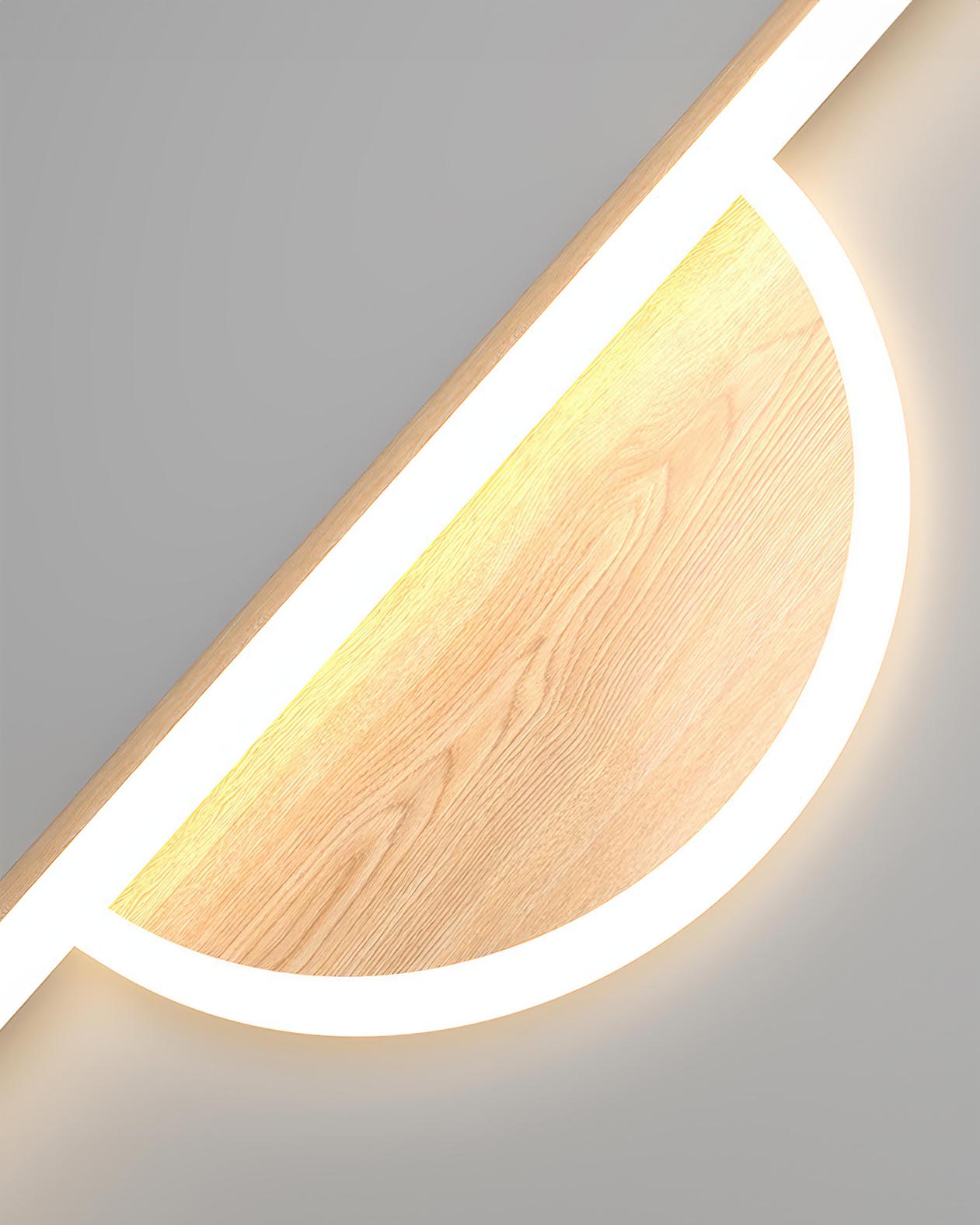Contemporary Wooden Curved Wall Lamp