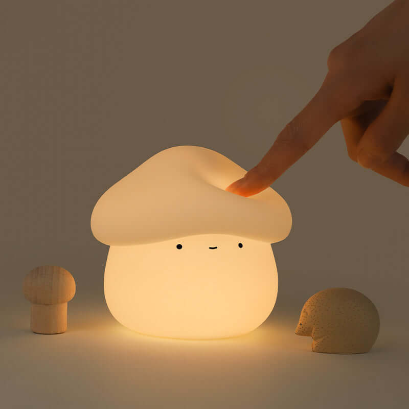 Compact Mushroom Bedside Table Lamp Soft Nightlight