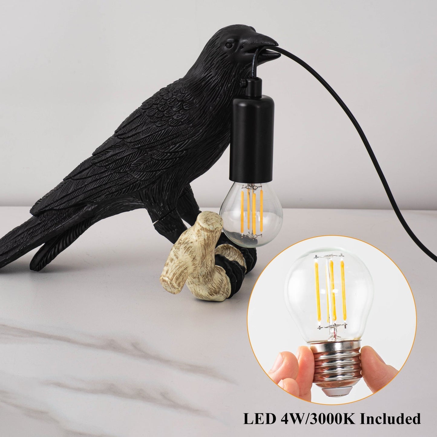 Compact Bird Bedside Table Lamp Nightlight