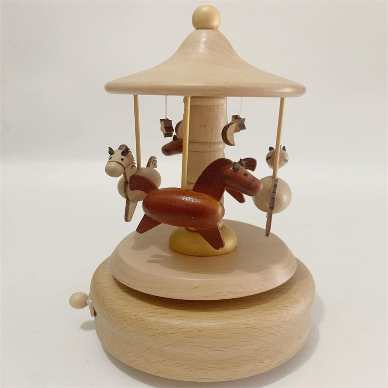 Unique Handcrafted Wood Music Box Turntable - Cofik