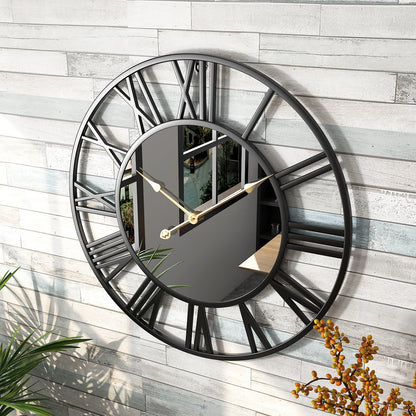 Classic Round Oversized Wall Clock with Mirror 39cm