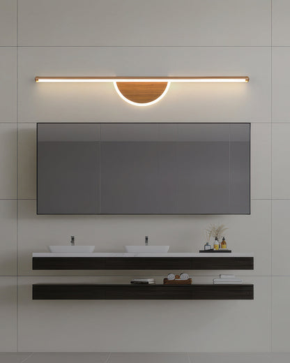 Contemporary Wooden Curved Wall Lamp