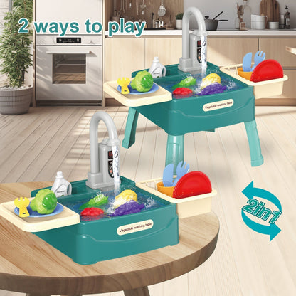 Fun Kids Play Kitchen with Water Play Faucet