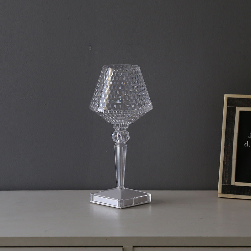 Elegant Glass Desk Lamp with USB Charger