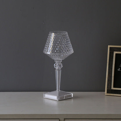 Elegant Glass Desk Lamp with USB Charger