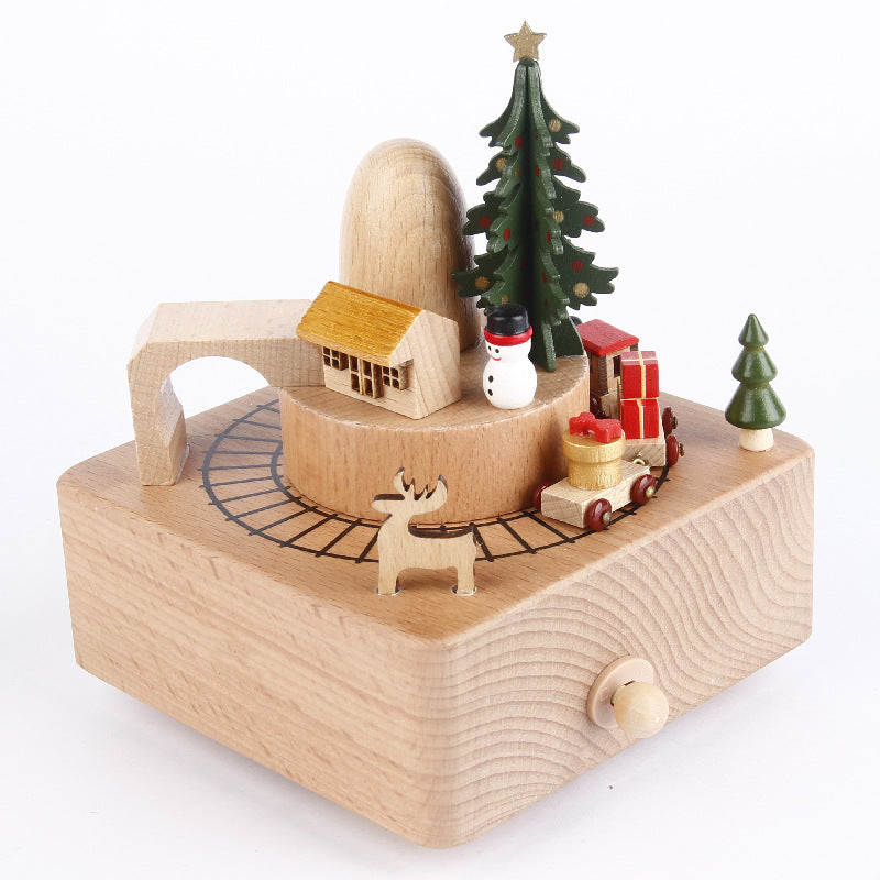 Unique Handcrafted Wood Music Box Turntable