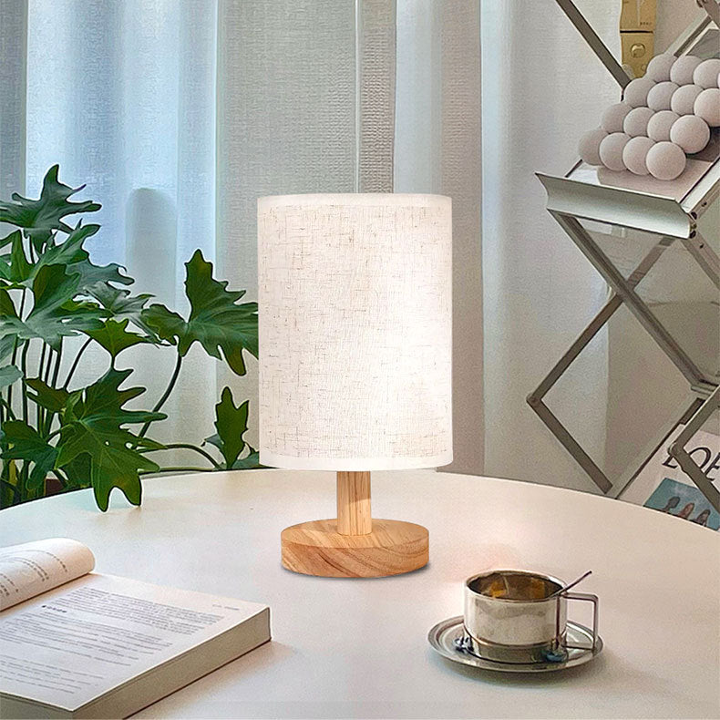 Rustic Wooden Shade Desk Lamp