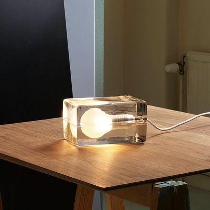 Clear Glass Desk Lamp with Halogen Socket
