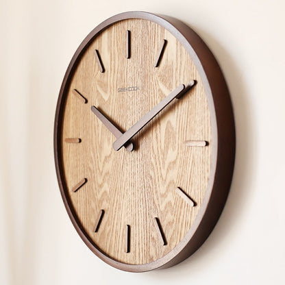 Simple Silent Wood Wall Clock 12 Inches - Cofik