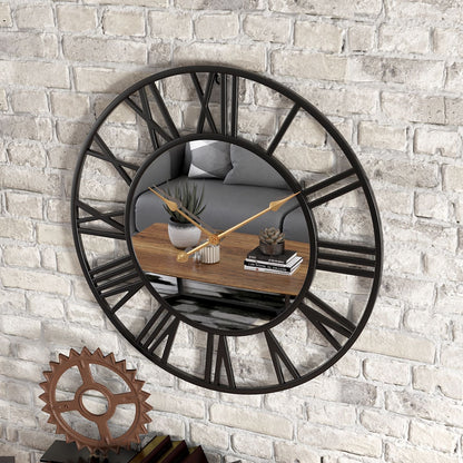 Classic Round Oversized Wall Clock with Mirror 39cm