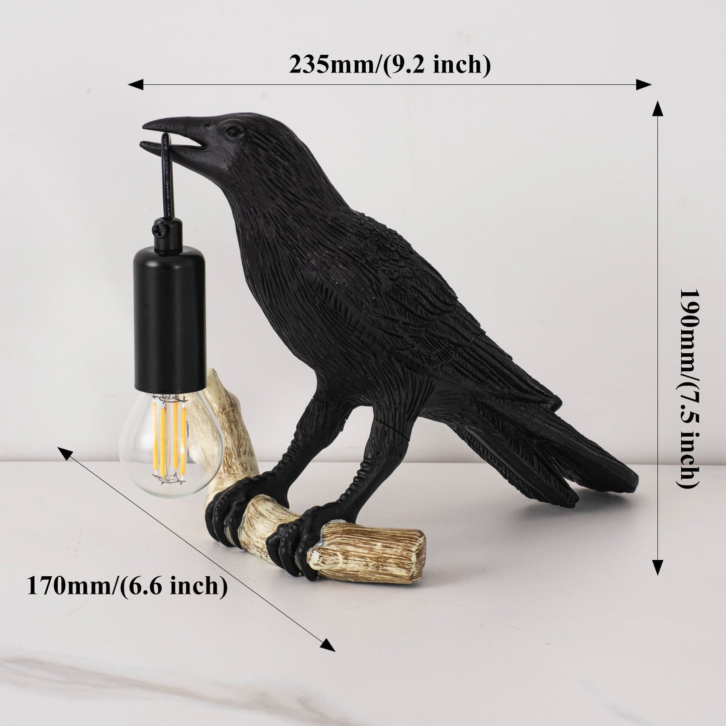 Compact Bird Bedside Table Lamp Nightlight