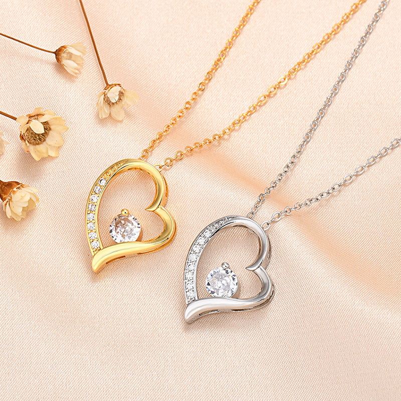 Romantic Rose Gift Box with Heart Necklace Set