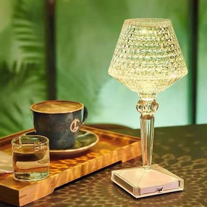 Elegant Glass Desk Lamp with USB Charger