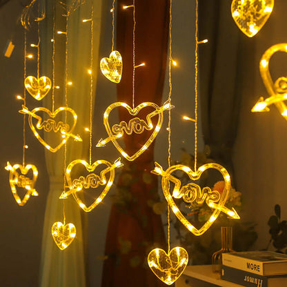 Festive Christmas Curtain String Lights Decoration