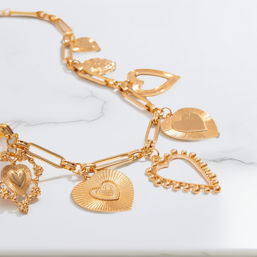 Bold Heart Shape Pendant Necklace