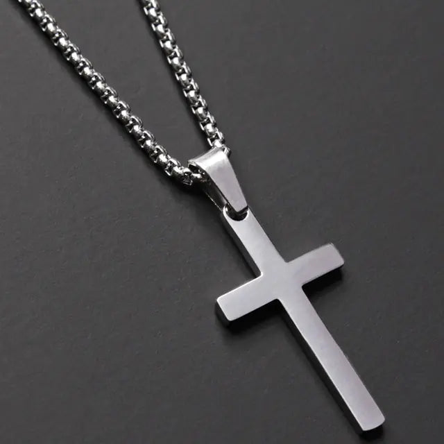 Simple Cross Chain Men's Necklace