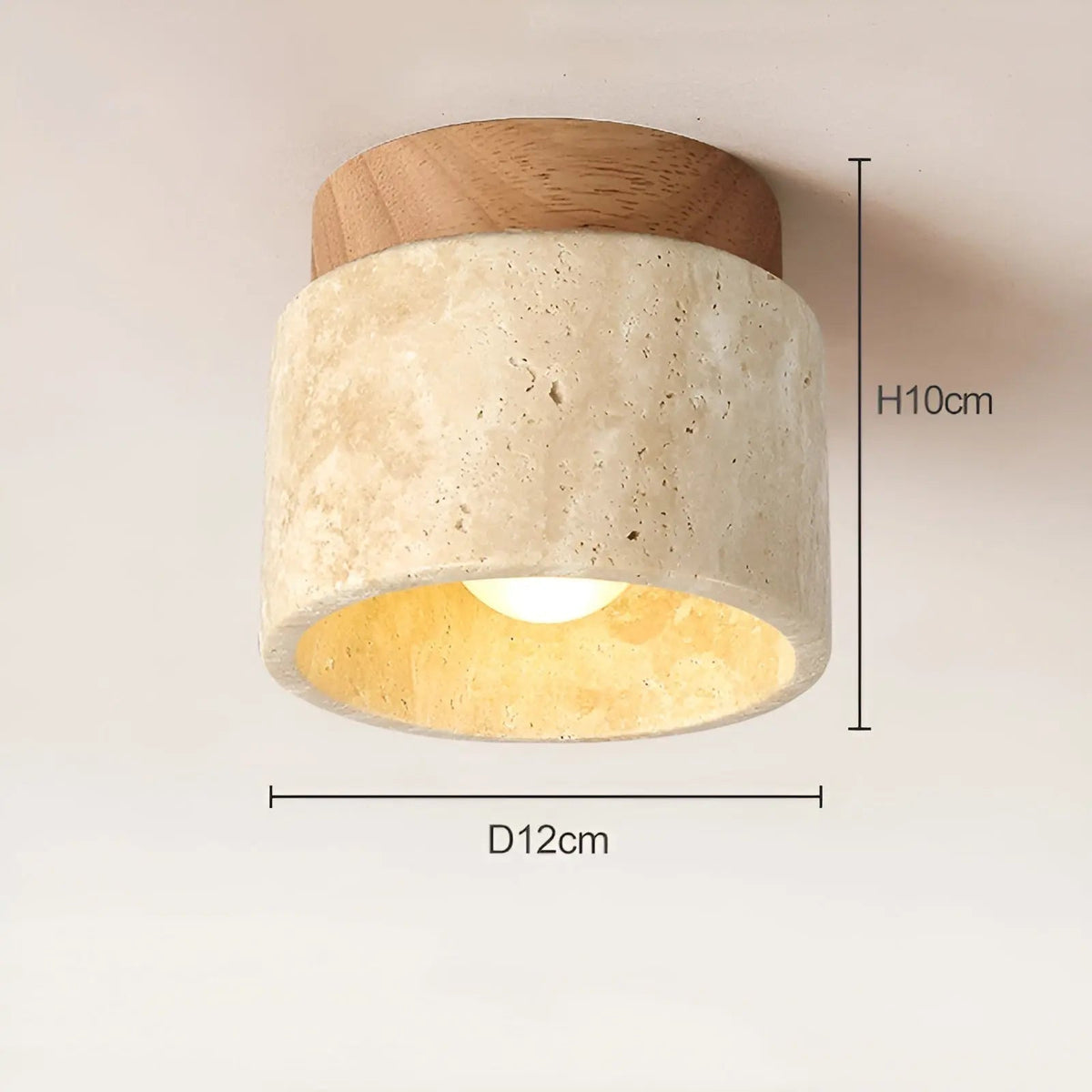 Natural Japanese LED Table Lamp with Stone Base