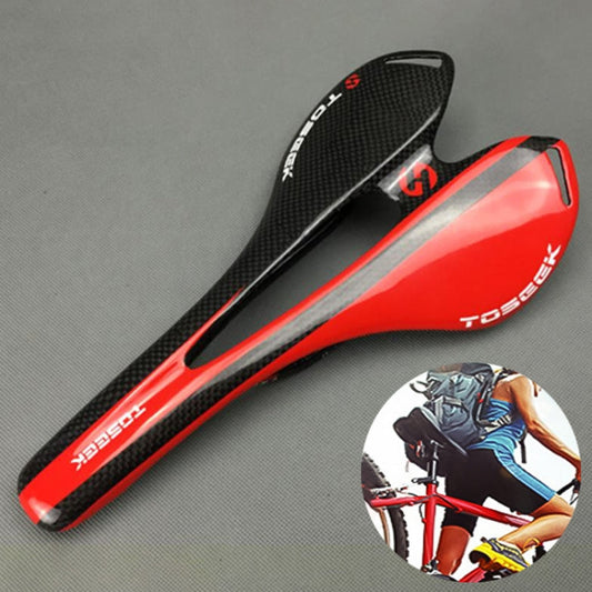 Ultra Lightweight Carbon Bike Seat Saddle Red - Cofik