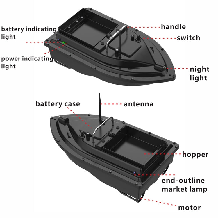 Remote Control Fishing Boat 2kg Capacity 500M Range