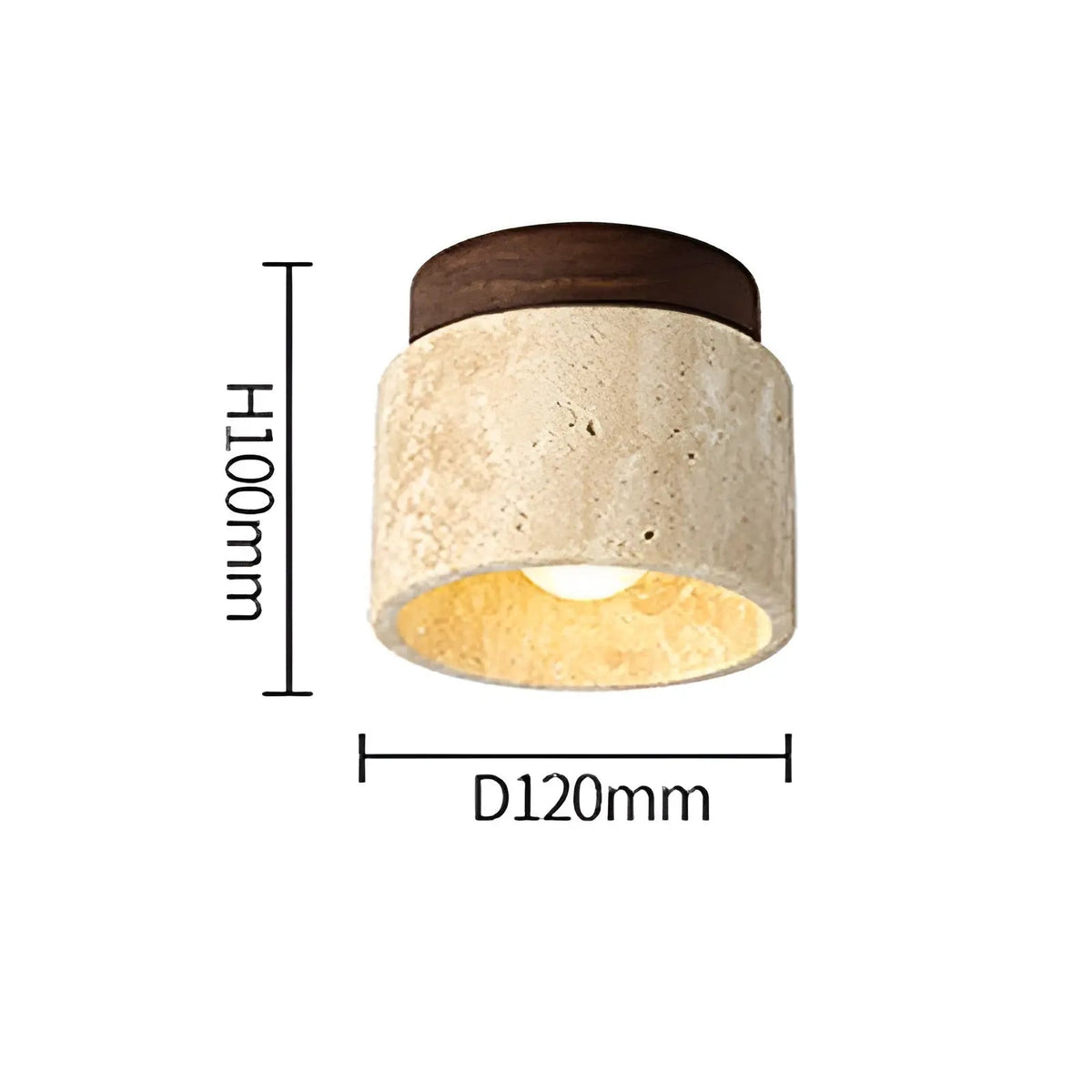 Natural Japanese LED Table Lamp with Stone Base