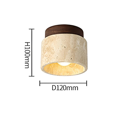 Natural Japanese LED Table Lamp with Stone Base