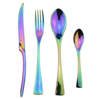 Luxury Black Silver Cutlery Set