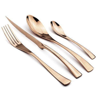 Luxury Black Silver Cutlery Set