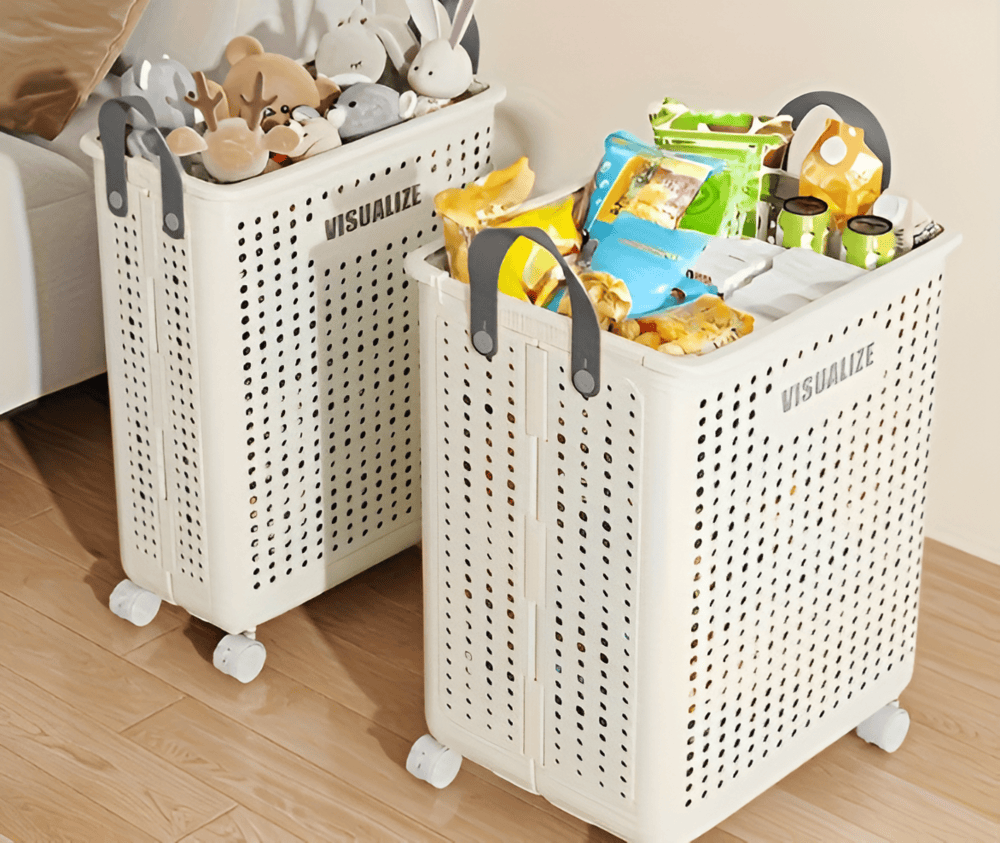 Portable Folding Laundry Cart on Wheels