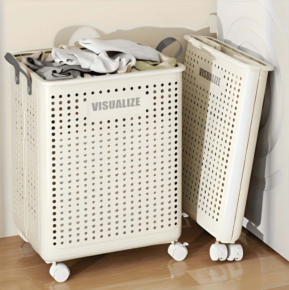 Portable Folding Laundry Cart on Wheels