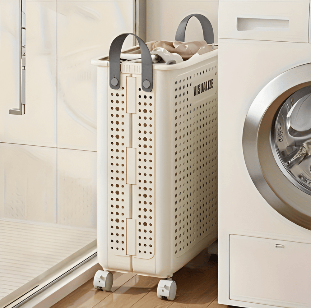 Portable Folding Laundry Cart on Wheels