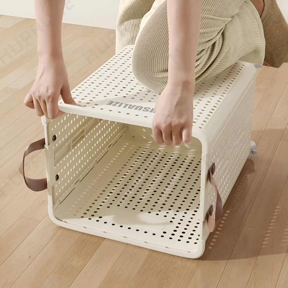 Portable Folding Laundry Cart on Wheels