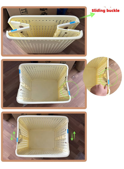 Portable Folding Laundry Cart on Wheels