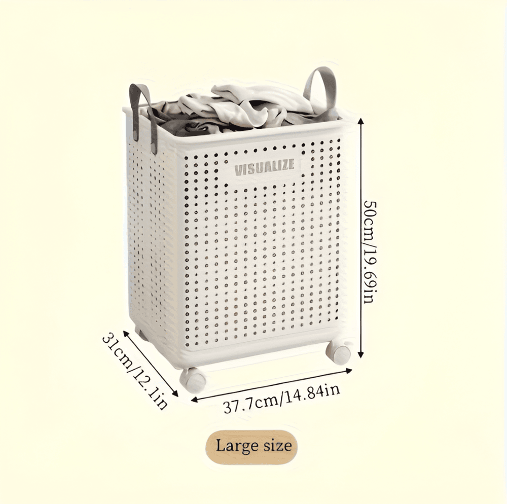 Portable Folding Laundry Cart on Wheels