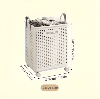 Portable Folding Laundry Cart on Wheels