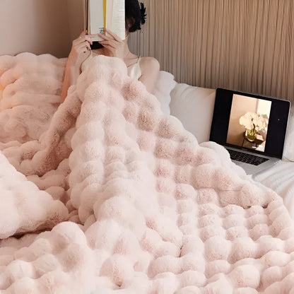 Cozy Plush Faux Fur Throw Blanket
