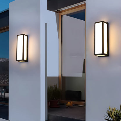 Outdoor Slim LED Motion Activated Black Wall Light