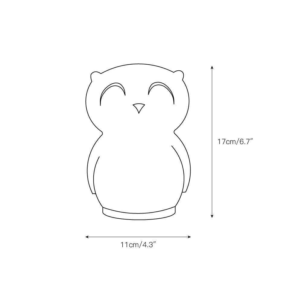Rechargeable Cute Owl Bedroom Lamp