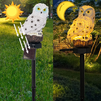 Outdoor Solar LED Garden Light with Owl Decor
