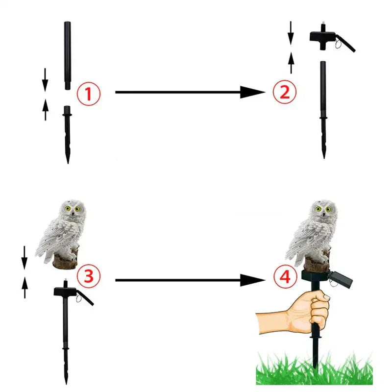 Outdoor Solar LED Garden Light with Owl Decor