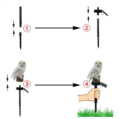 Outdoor Solar LED Garden Light with Owl Decor